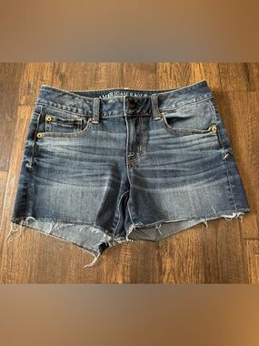 American Eagle Shortie Shorts- Size 4 Super Stretch Denim